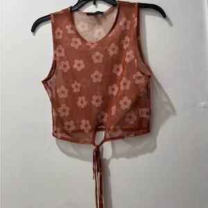 Floral sheer Crop Top